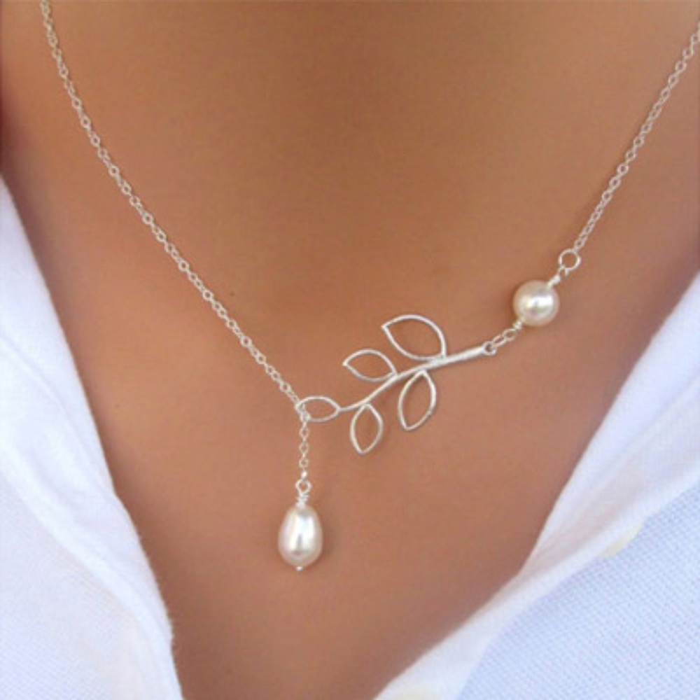 Delicate Silver & Pearl Branch Necklace